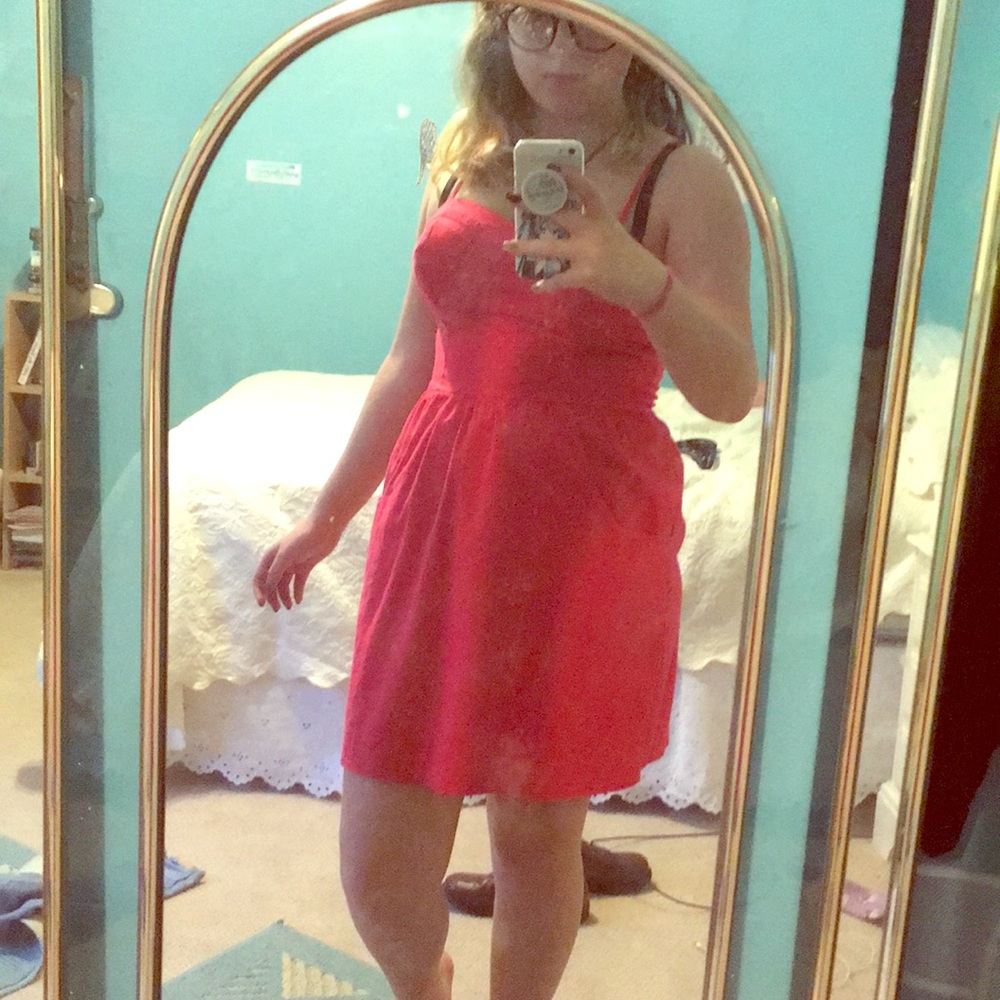 Hot pink dress with pockets
